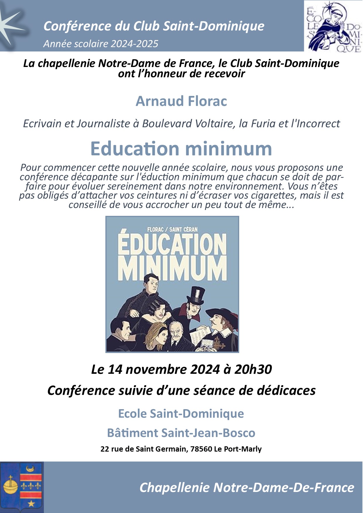 You are currently viewing Conférence Club St Do – Arnaud Florac : Education minimum